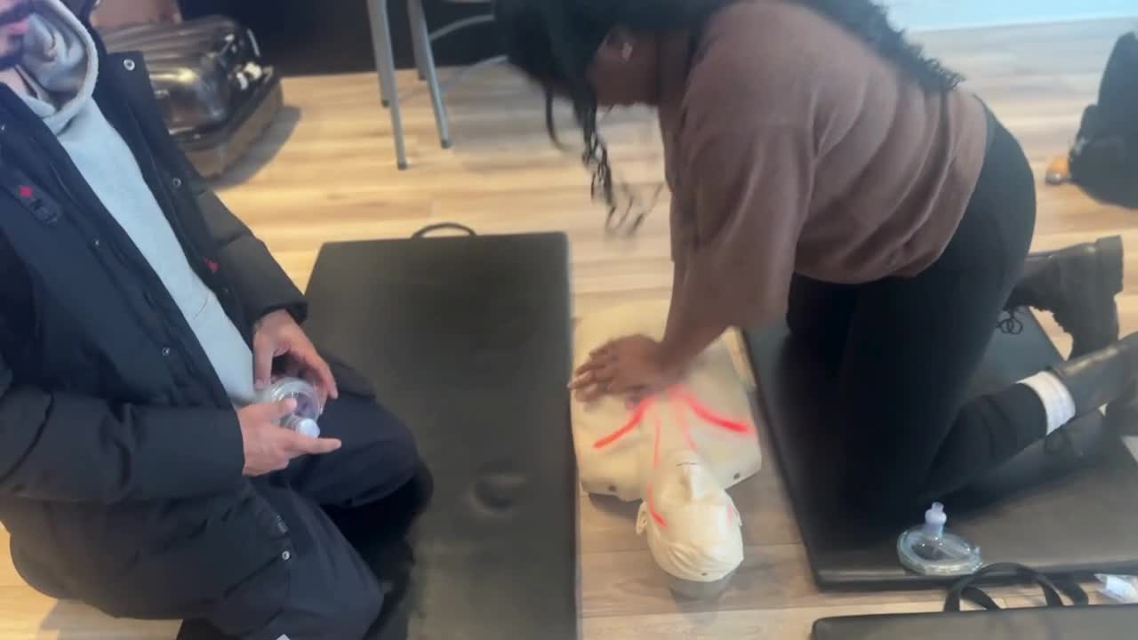CPR practice in class